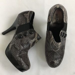Unlisted Booties in Snake Skin Print